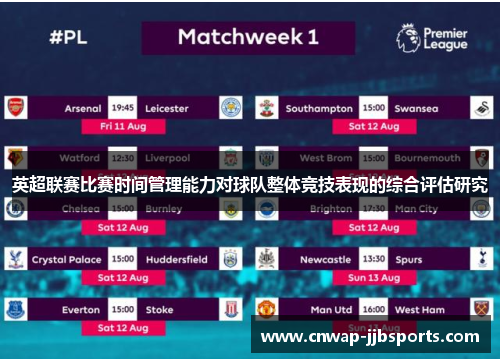 英超联赛比赛时间管理能力对球队整体竞技表现的综合评估研究 英超联赛比赛时间管理能力对球队整体竞技表现的综合评估研究